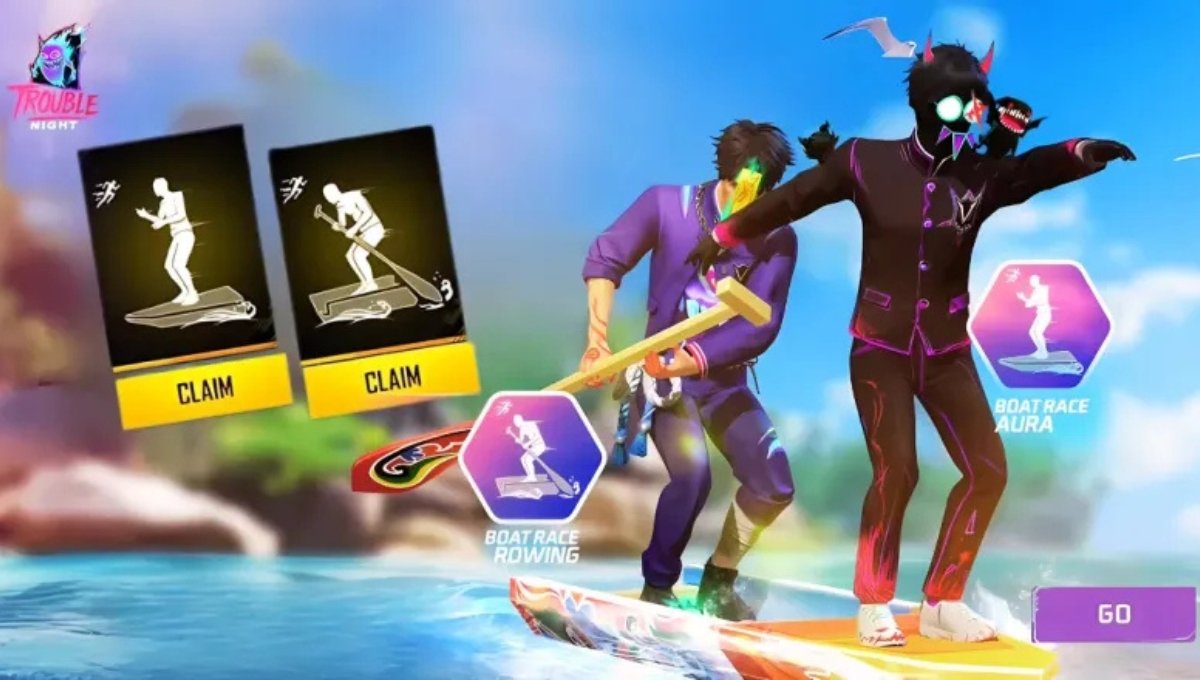 Free Fire Rowing Emotes Event 1 Spin Trick: कम डायमंड्स में जीतें Boat Race Aura Emote!
