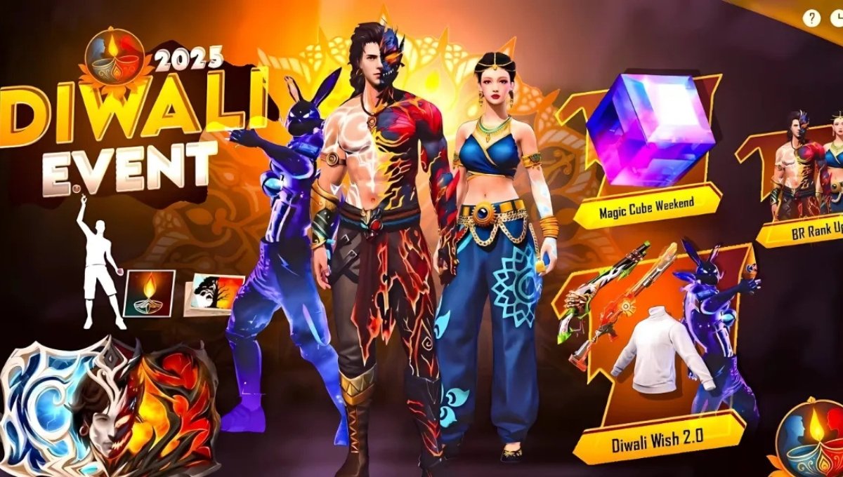 Free Fire Max रिडीम कोड्स Diwali 2025 फ्री डायमंड्स, स्किन्स और धमाकेदार बंडल्स