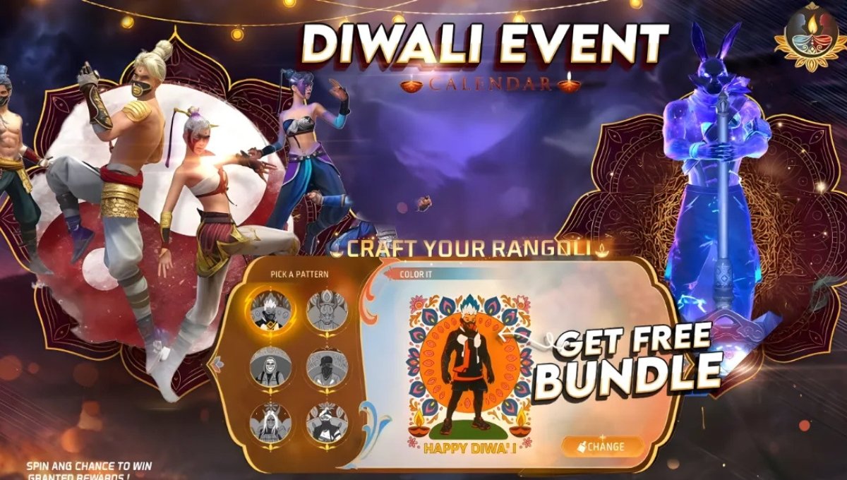Free Fire Diwali Event 2025 का जादू Free Fire Diwali Rangoli के साथ बनाएं अपनी दीवाली को और भी धमाकेदार