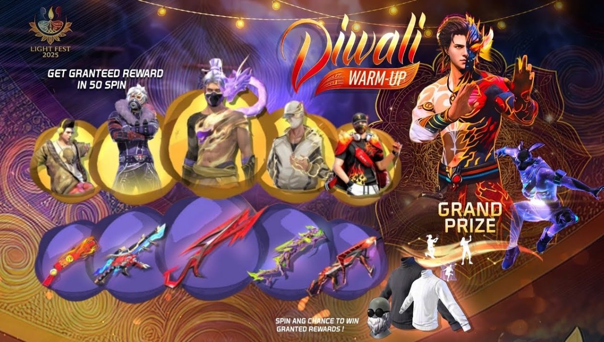 Free Fire Diwali Reward 2025: फ्री डायमंड्स, बंडल्स और धमाकेदार गिफ्ट्स अभी पाएं
