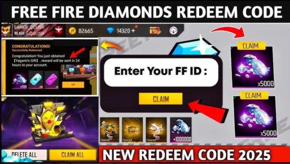 मुफ्त डायमंड्स और स्किन्स 6 अक्टूबर 2025 के अपडेटेड Free Fire Redeem Code
