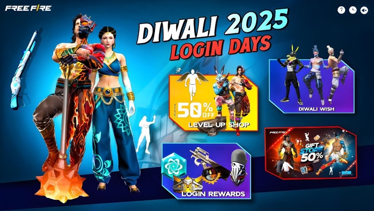 Free Fire Diwali Reward 2025: फ्री डायमंड्स, बंडल्स और धमाकेदार गिफ्ट्स अभी पाएं