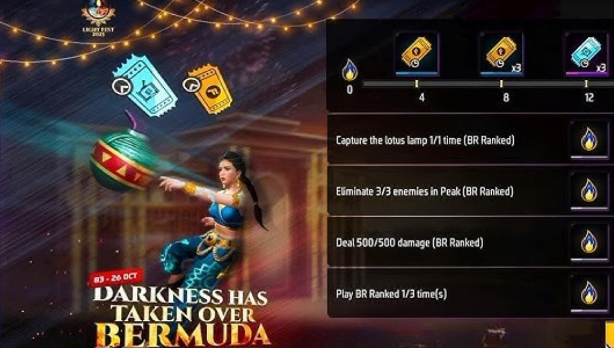 Free Fire में Light Up The Darkness Event: अंधेरे को मिटाएं और Rare Rewards पाएं
