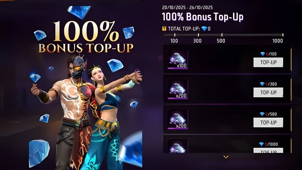 TOP UP 100 DIAMOND FOR BONUS HEAD