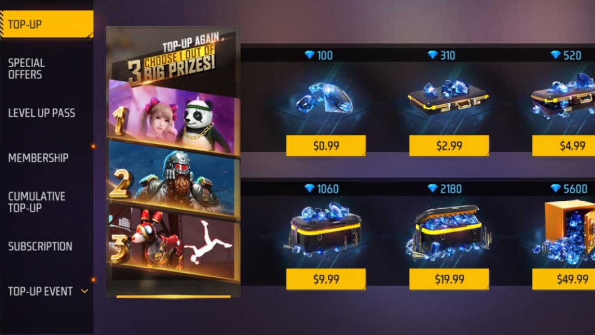 Free Fire Free 1000 Diamond Link