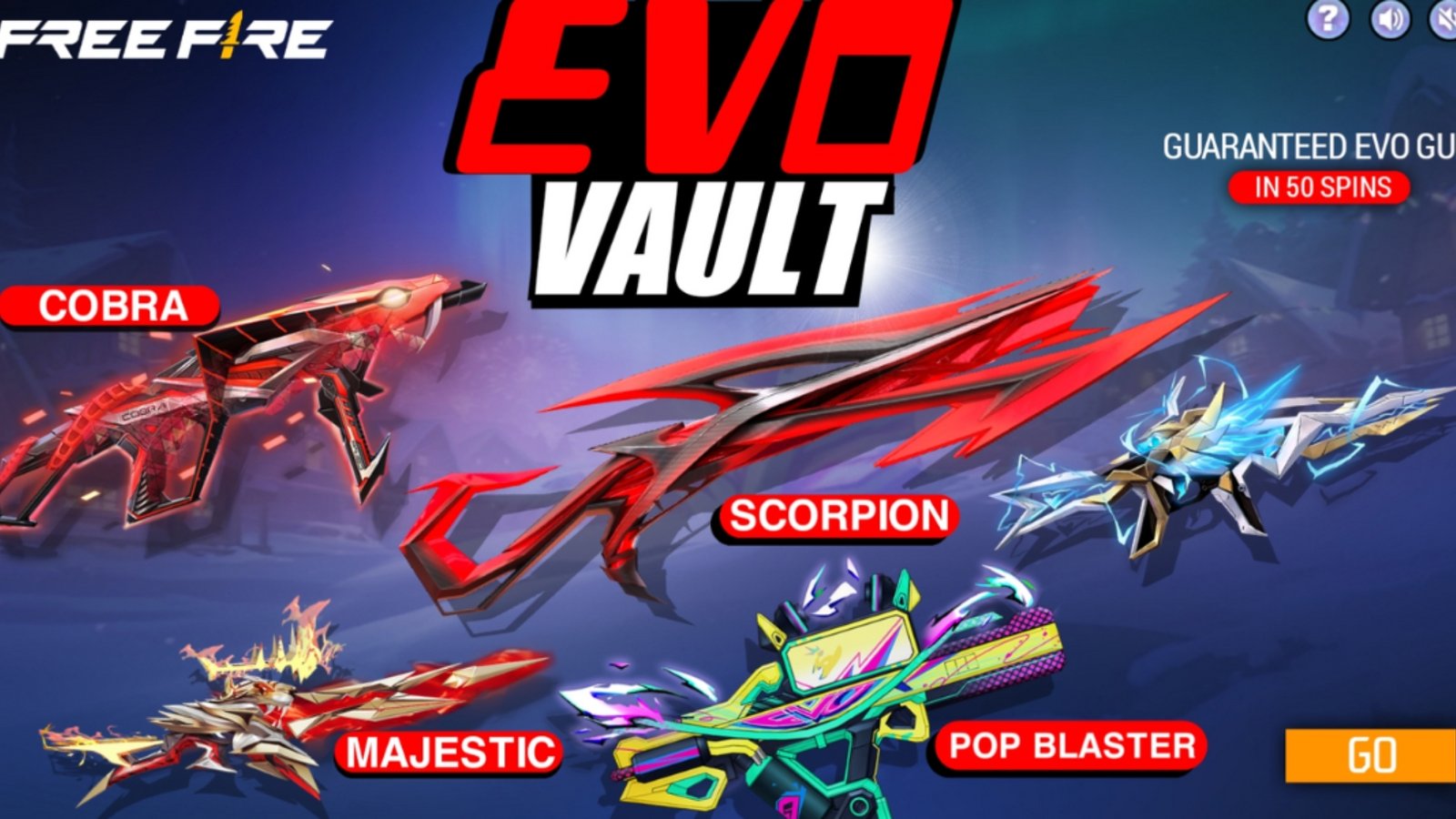 Free Fire Evo Vault Gun Skins QR Code